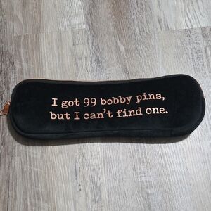 Black Cosmetic Bag with Fun Quote